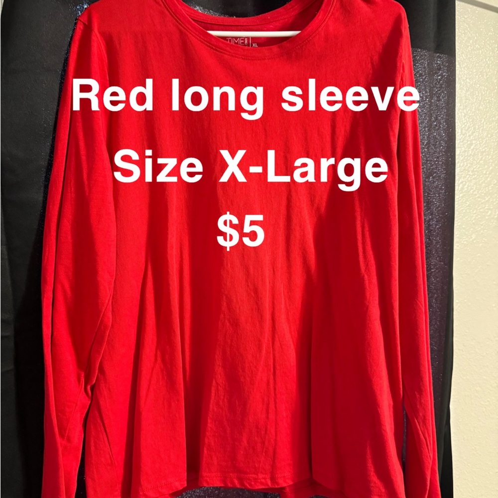 Red Long Sleeve Top